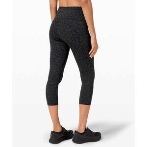 Lululemon Fast and Free Crop II 19 Nulux Formation Camo Deep Coal Multi W6BCWS 8